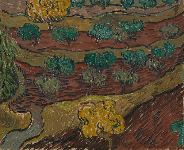 Olive Trees on a Hillside, Vincent van Gogh  Dutch, Oil on canvas