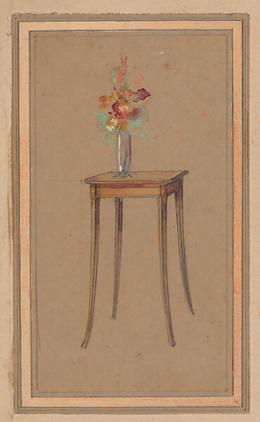 Designs for a Small Side Table in the Art Nouveau Style, Georges de Feure (French, Paris 1868–1943 Paris), Graphite and watercolor 