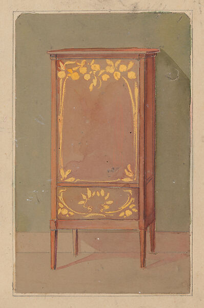 Designs for a Small Side Table in the Art Nouveau Style, Georges de Feure (French, Paris 1868–1943 Paris), Graphite and watercolor