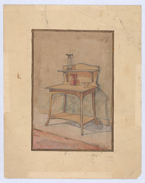 Designs for a Serving Station in the Art Nouveau Style, Georges de Feure (French, Paris 1868–1943 Paris), Graphite and watercolor 