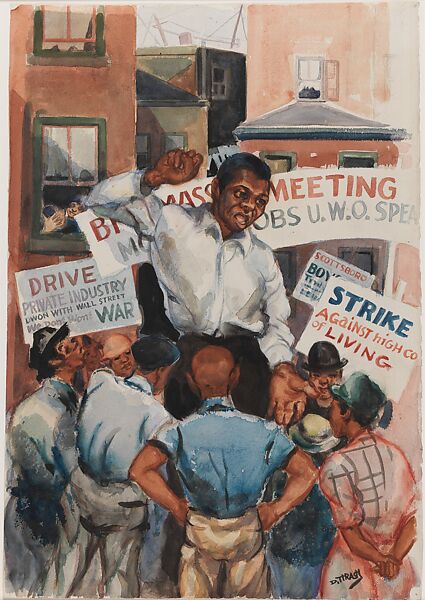 Untitled (Strike), Dox Thrash (American, Griffin, Georgia 1893–1965 Philadelphia, Pennsylvania), Watercolor 