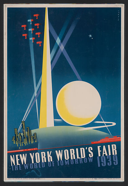 New York World’s Fair, the World of Tomorrow, 1939, Joseph Binder  American, Lithograph