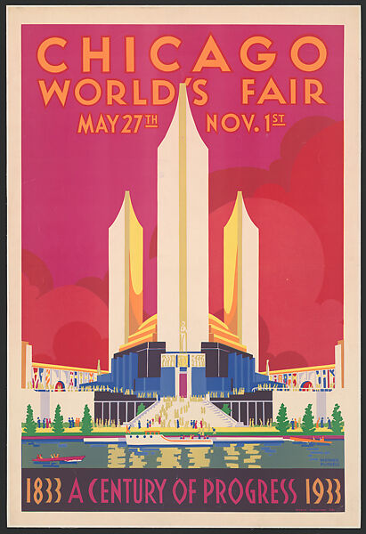 Chicago World’s Fair, a Century of Progress, Weimer Pursell  American, Screenprint