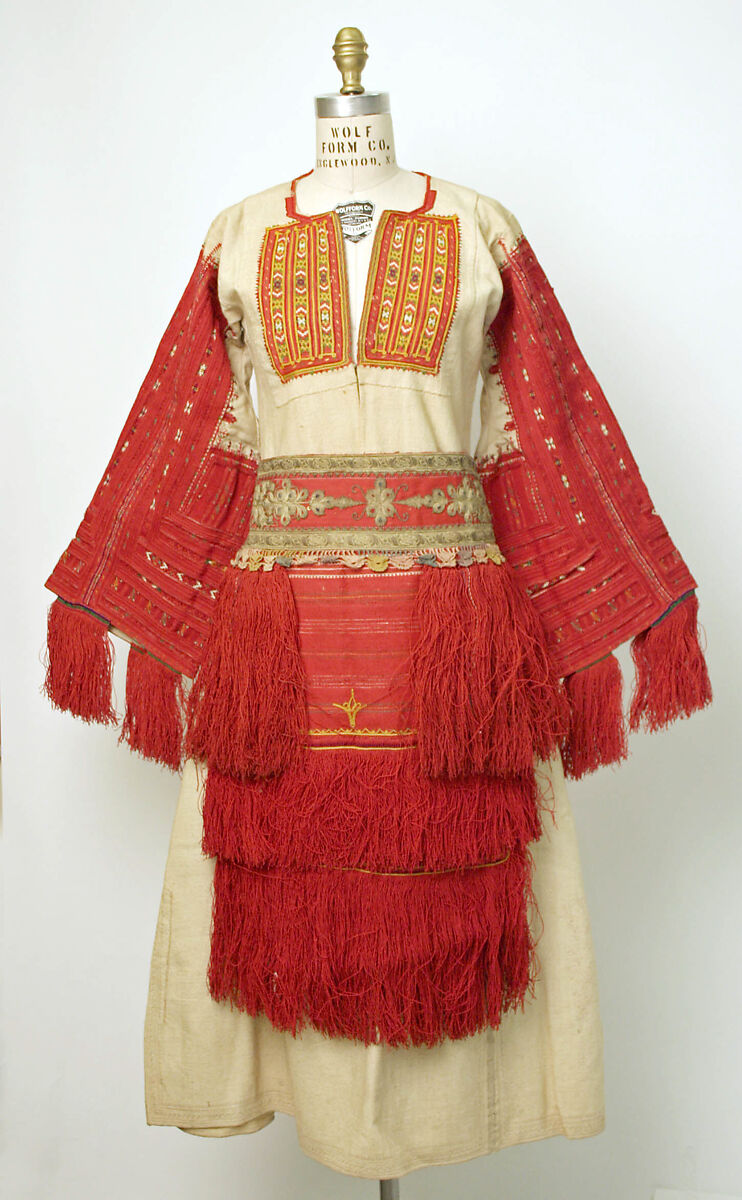 Ensemble, wool, cotton, wood, Macedonian 