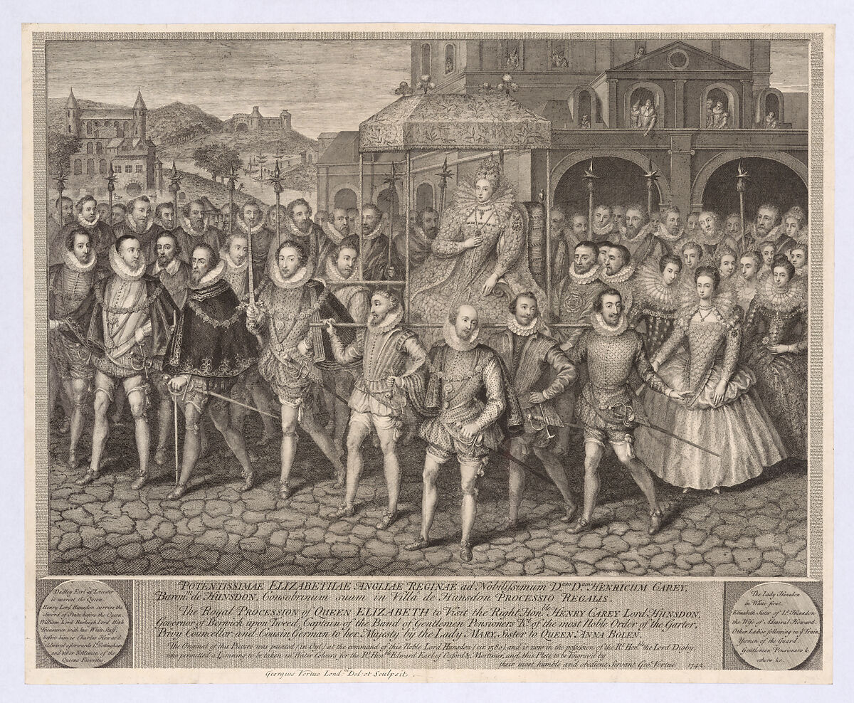 The Royal Procession of Queen Elizabeth, George Vertue (British, London 1684–1756 London), Engraving 