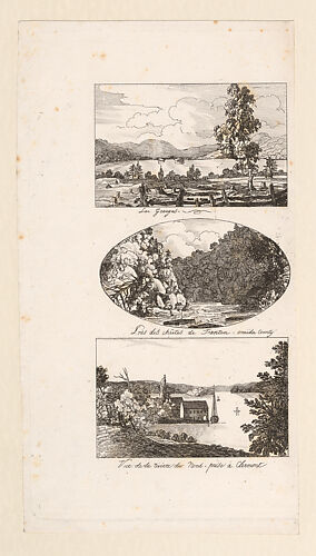 Vues d'Amerique: Lac Georges; Près des chûtes de Trenton, Oneida County; Vue de la rivière du Nord, prise à Clermont