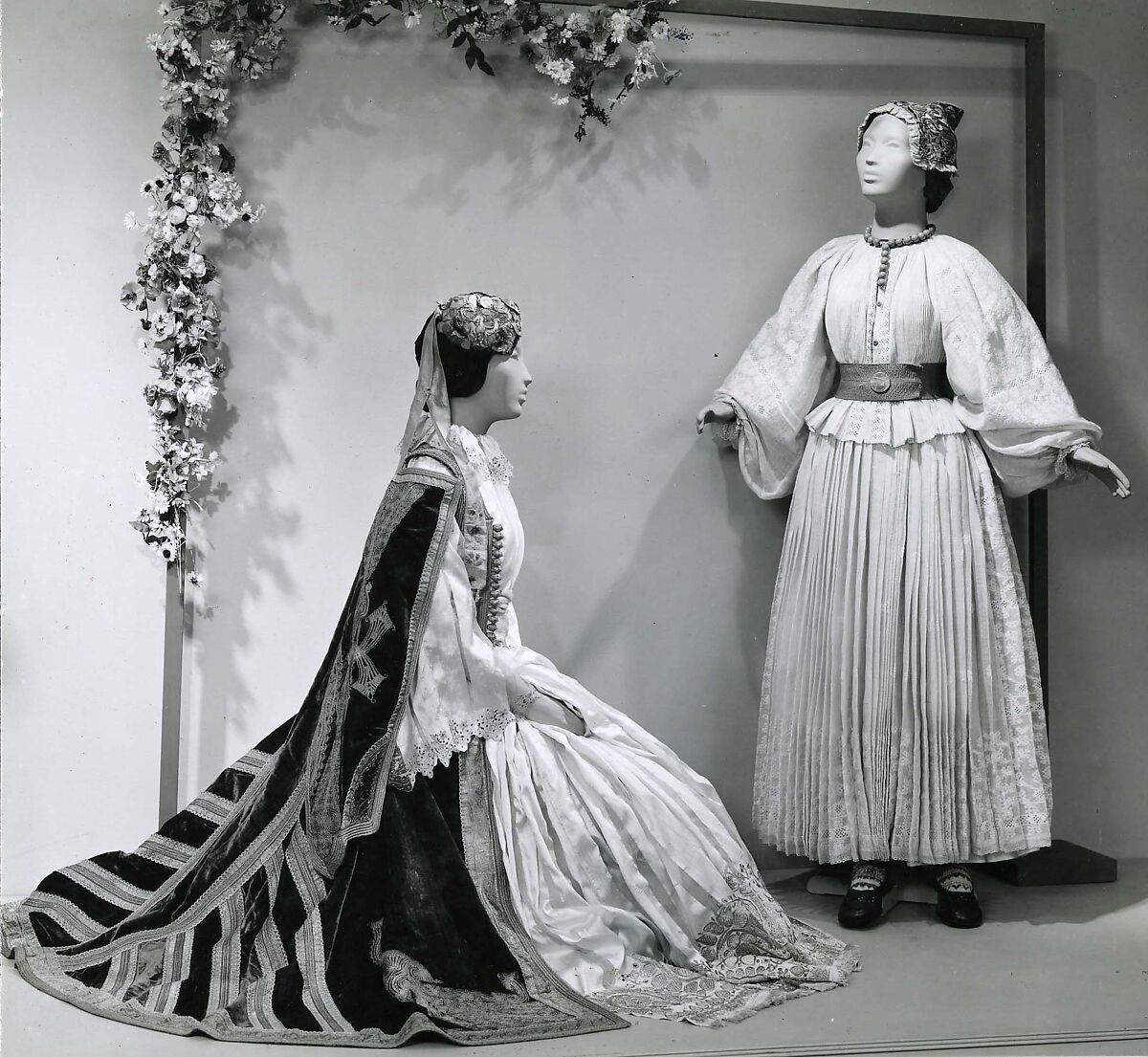 Ensemble, linen, wool, silk, metal, leather, Croatian