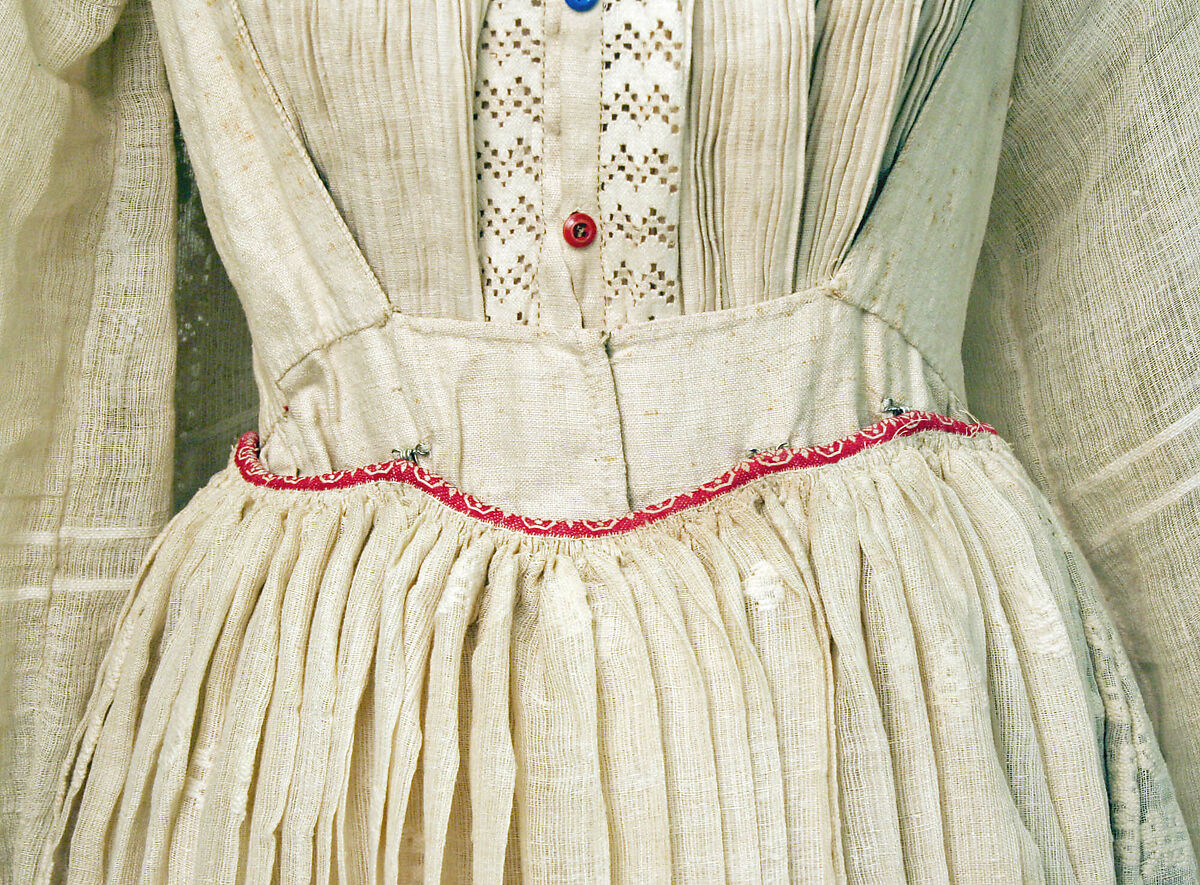 Ensemble, linen, wool, silk, metal, leather, Croatian