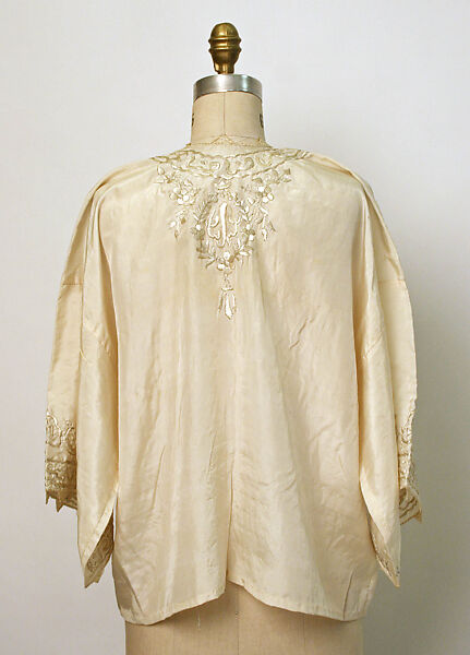 Ensemble, (a, b) Silk; (c) Wool; embroidered