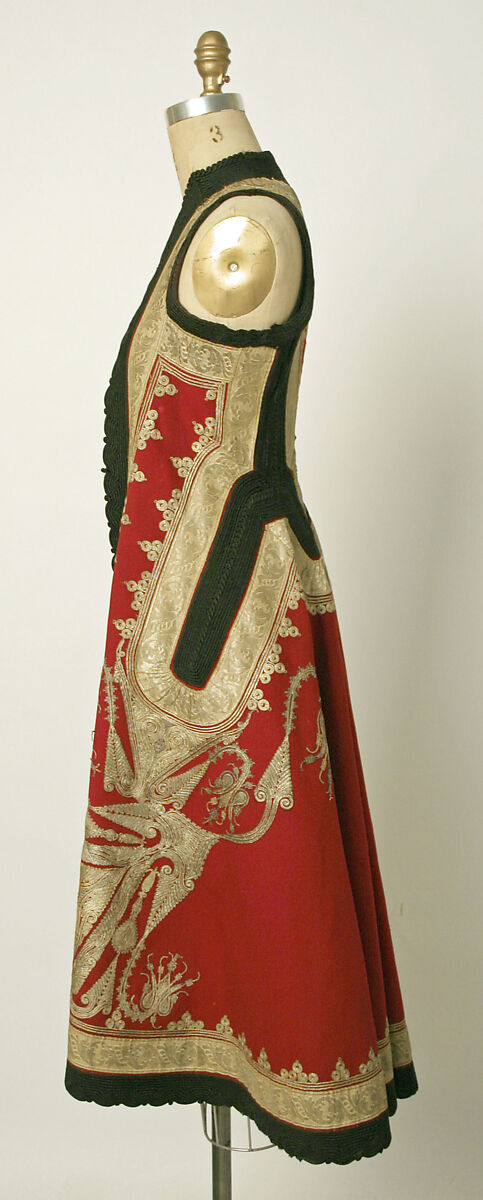 Wedding ensemble, silk, cotton, metallic thread