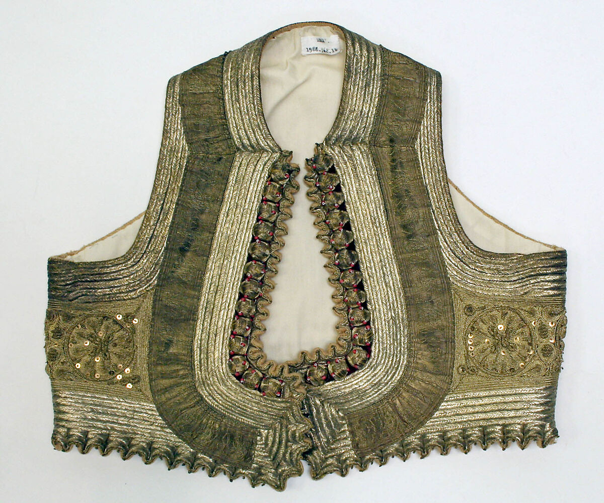 Wedding ensemble, silk, cotton, metallic thread