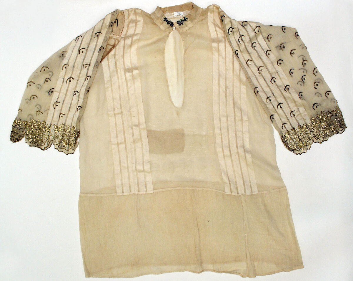 Wedding ensemble, silk, cotton, metallic thread