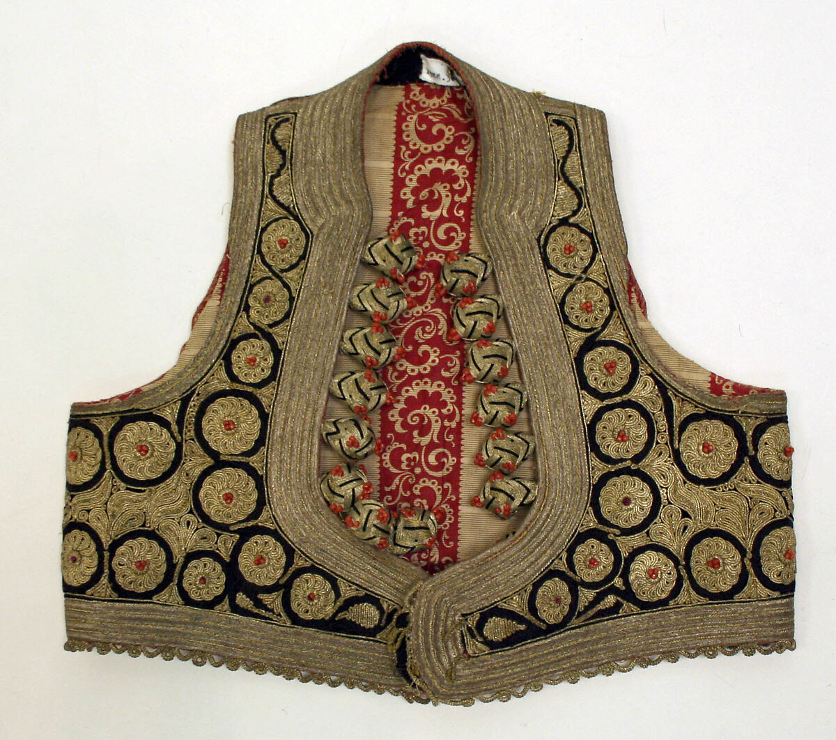 Wedding ensemble, silk, cotton, metallic thread