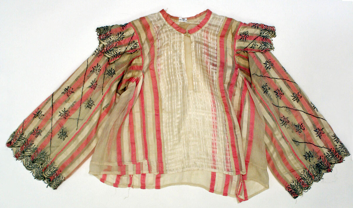 Wedding ensemble, silk, cotton, metallic thread