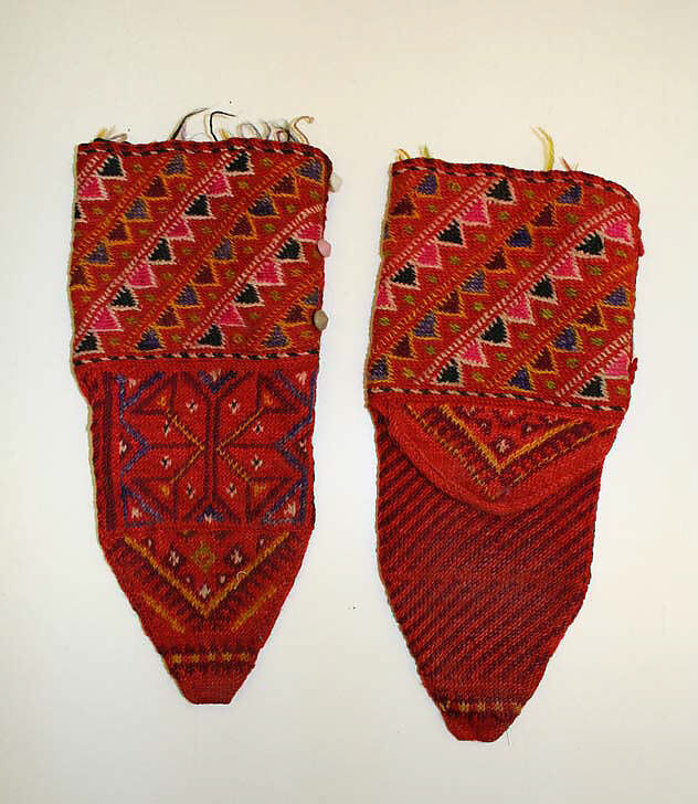 Ensemble, wool, silk, cotton, leather, metal