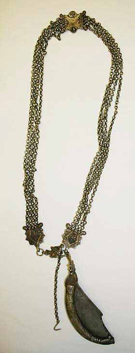 Ensemble, wool, silk, cotton, leather, metal