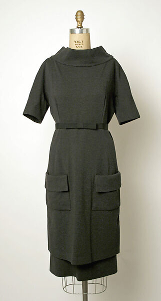 Dress, House of Balenciaga (French, founded 1937), wool, French 