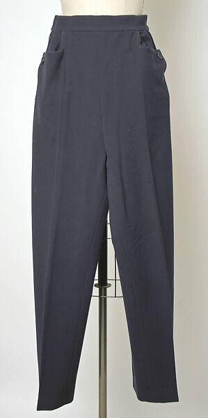Trousers, House of Balenciaga (French, founded 1937), wool, French 