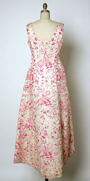 Evening dress, House of Balenciaga (French, founded 1937), silk, glass, French