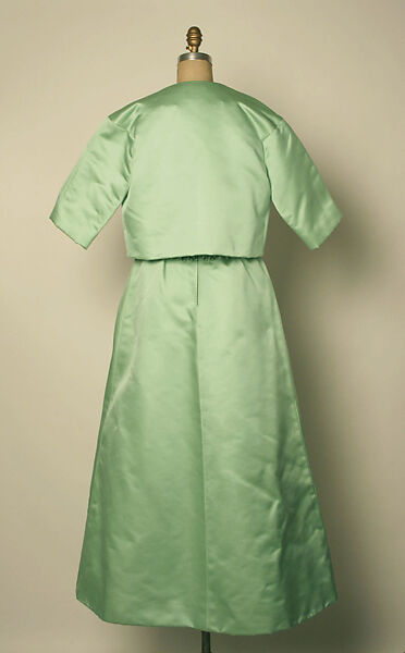 Evening ensemble, (a–d) House of Balenciaga (French, founded 1937), silk; (a-d) glass beading, metallic thread, French