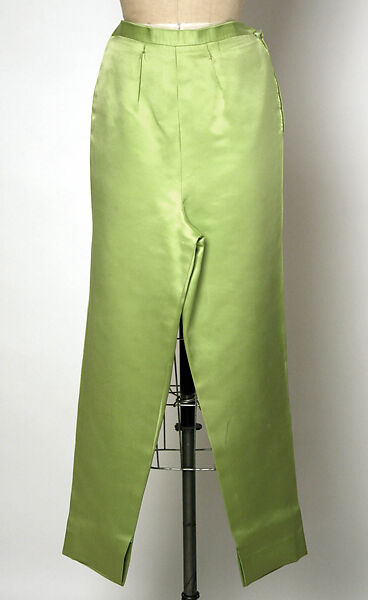 Evening ensemble, House of Balenciaga (French, founded 1937), silk, cotton, metallic thread, rhinestones, French