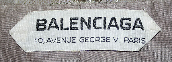 Evening ensemble, House of Balenciaga (French, founded 1937), silk, cotton, metallic thread, rhinestones, French