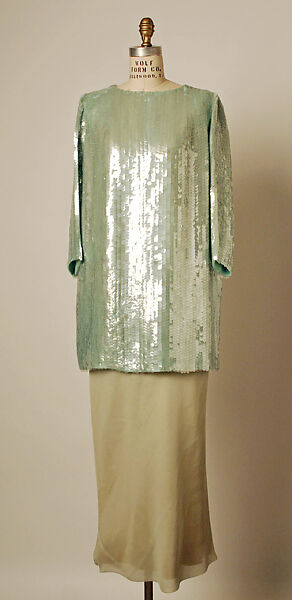 Evening dress, House of Balenciaga (French, founded 1937), silk, plastic, French 