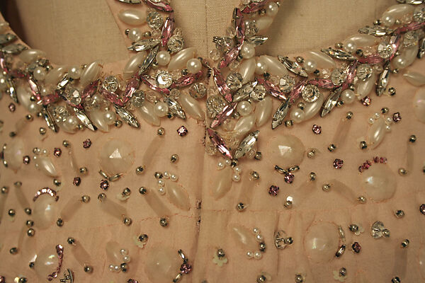 Evening dress, House of Balenciaga (French, founded 1937), silk, plastic, metal, French