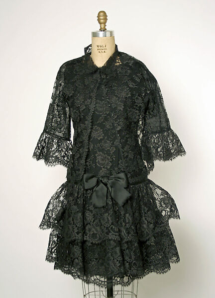 Evening ensemble, House of Balenciaga (French, founded 1937), cotton, silk, French 