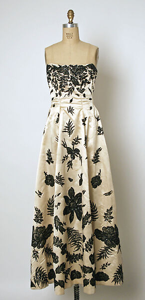 Evening ensemble, House of Balenciaga (French, founded 1937), silk, French