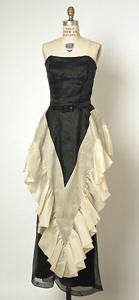 Evening ensemble, House of Balenciaga (French, founded 1937), cotton, French