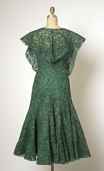 Evening ensemble, House of Balenciaga (French, founded 1937), cotton, silk, synthetic fiber, French
