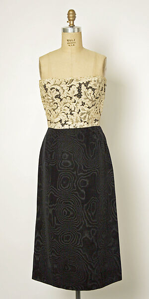Evening ensemble, House of Balenciaga (French, founded 1937), silk, cotton, French