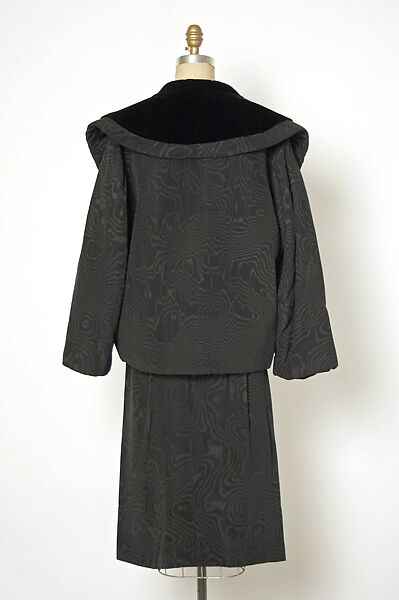 Evening ensemble, House of Balenciaga (French, founded 1937), silk, cotton, French