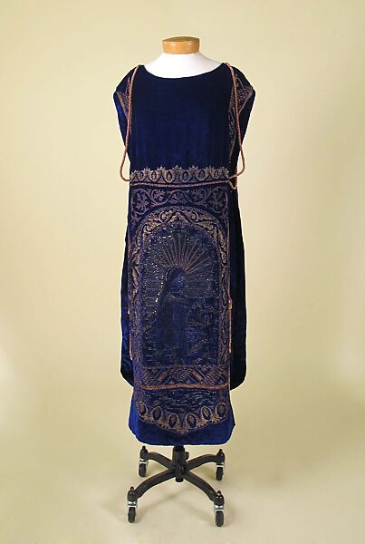 Evening dress, Callot Soeurs (French, active 1895–1937), silk, glass, metallic threads, cellophane, French 