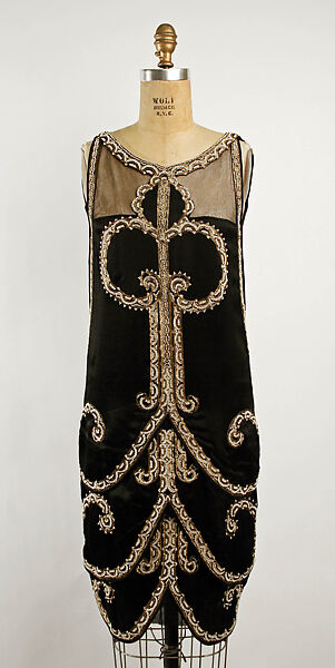 Evening dress, Callot Soeurs (French, active 1895–1937), silk, metallic thread, glass, French 