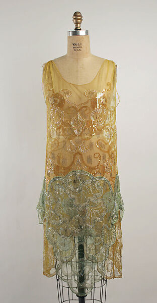 Evening dress, Callot Soeurs (French, active 1895–1937), cotton, plastic, metallic thread, French 