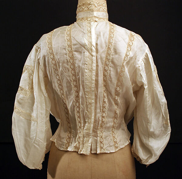 Blouse, silk, cotton, American