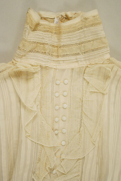 Blouse, silk, cotton, American