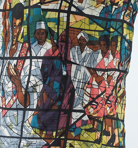 Dress, (textile) Afewerk Tekle (Ethiopian, Ankober 1932–2012 Addis Ababa), silk, metal, probably British