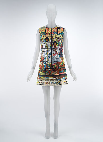 Dress, (textile) Afewerk Tekle (Ethiopian, Ankober 1932–2012 Addis Ababa), silk, metal, probably British 