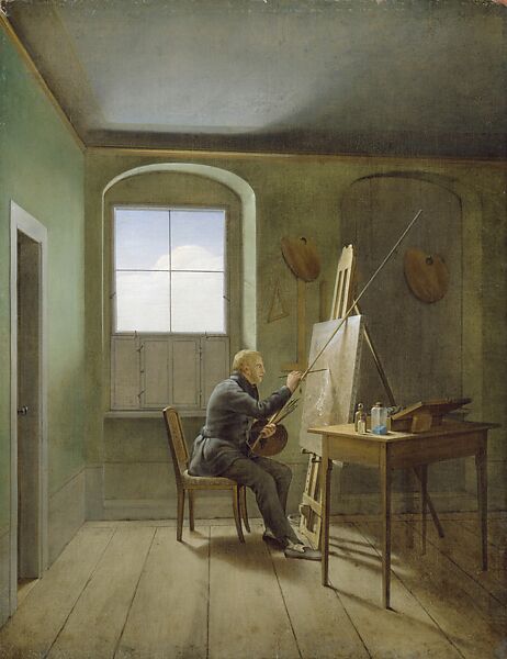 Caspar David Friedrich in His Studio, Georg Friedrich Kersting  German, Oil on canvas