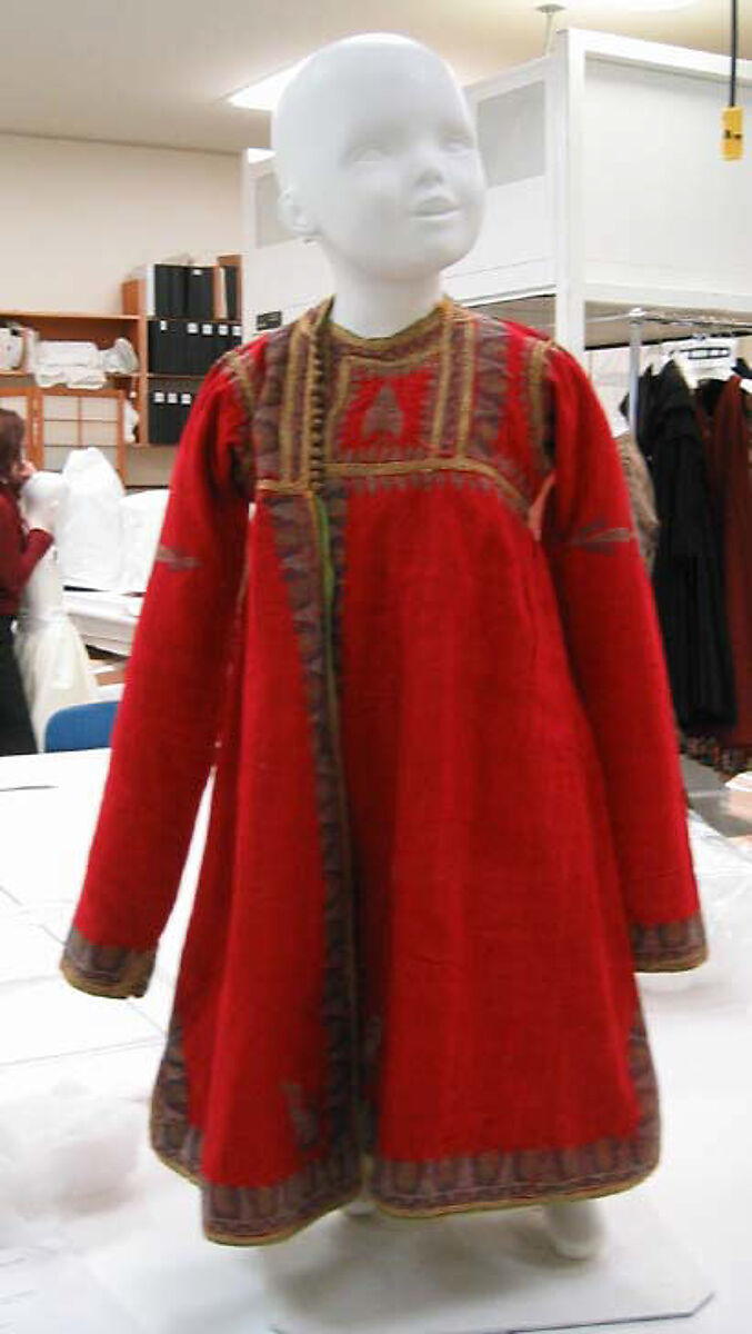 Coat, wool, silk, metal, India 