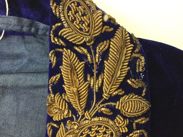 Suit, Silk, metal wrapped thread; embroidered
