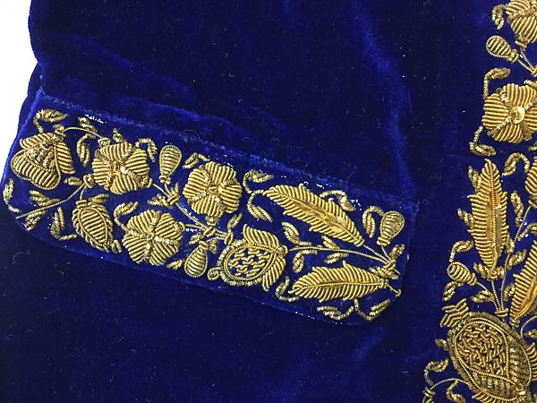 Suit, Silk, metal wrapped thread; embroidered