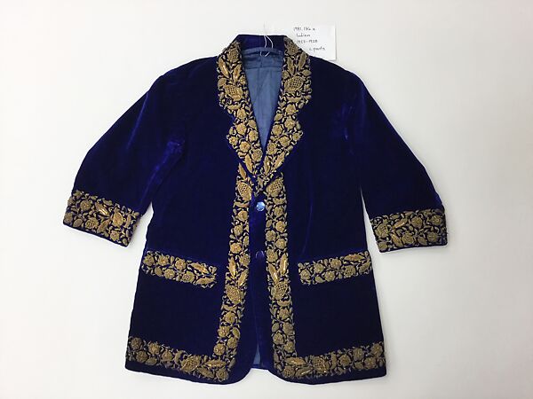 Suit, Silk, metal wrapped thread; embroidered