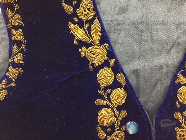 Suit, Silk, metal wrapped thread; embroidered