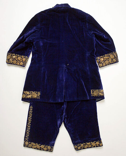 Suit, Silk, metal wrapped thread; embroidered
