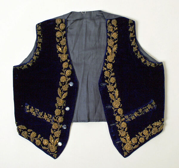 Suit, Silk, metal wrapped thread; embroidered
