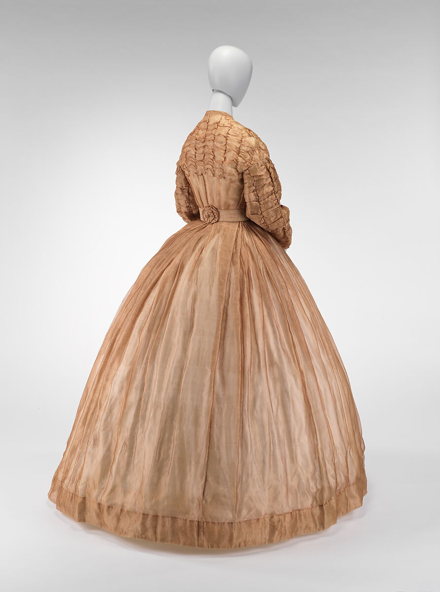 Afternoon Dress, (a) silk, cotton, metal; (b) silk, cotton, metal, American